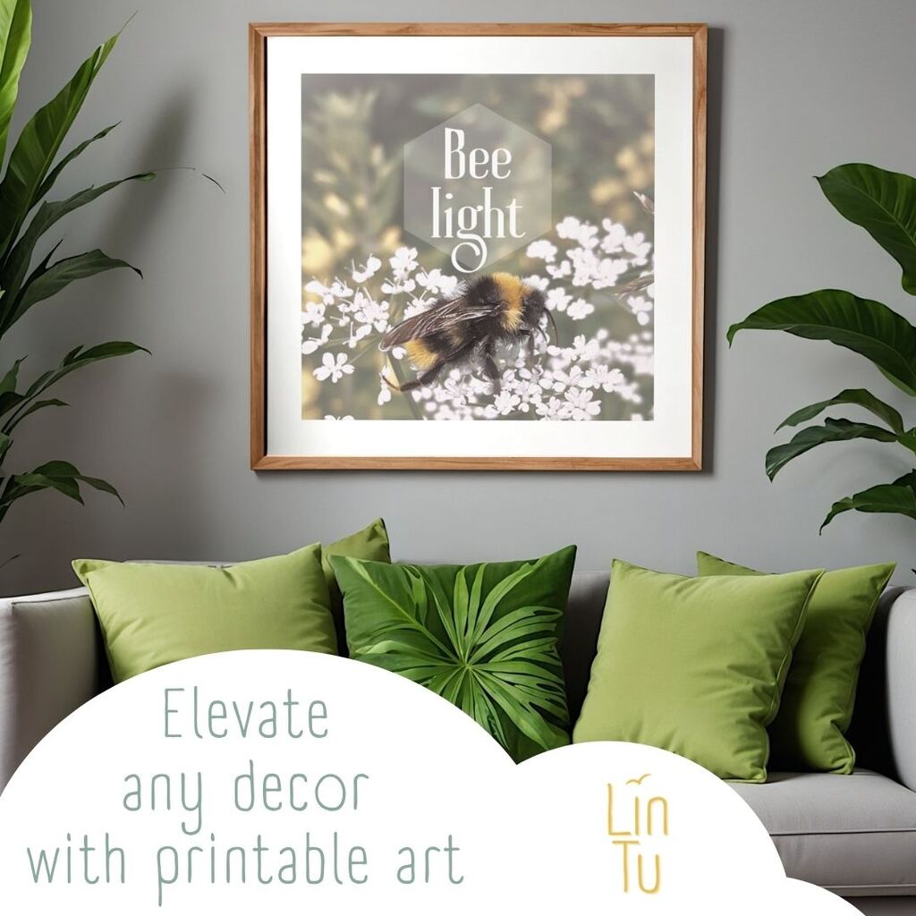 Bee Light printable art by www.LinTu.studio