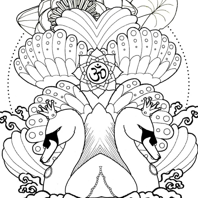 Swan Mandala zen fun