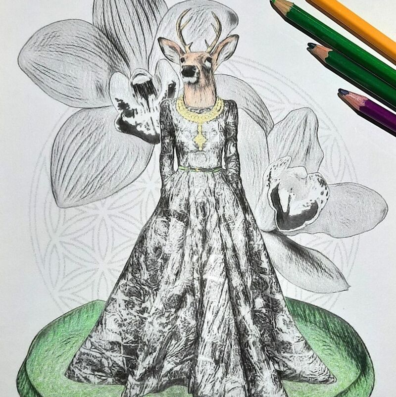Deer Orchid coloring page