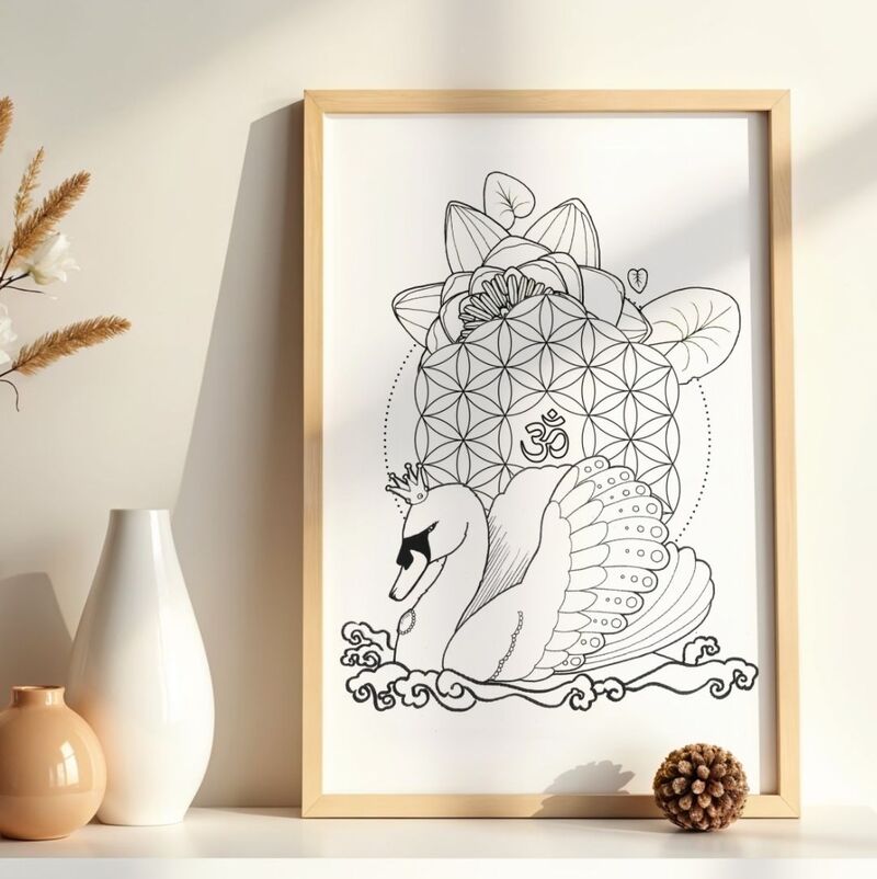 Swan Mandala coloring page