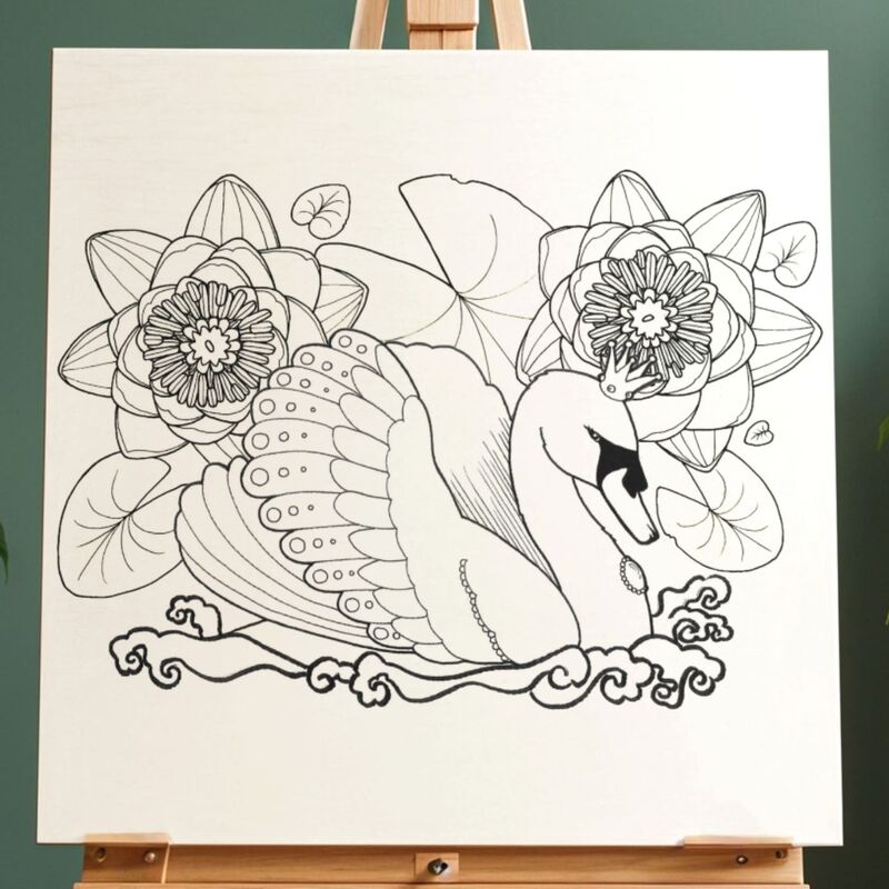Swan Mandala coloring art