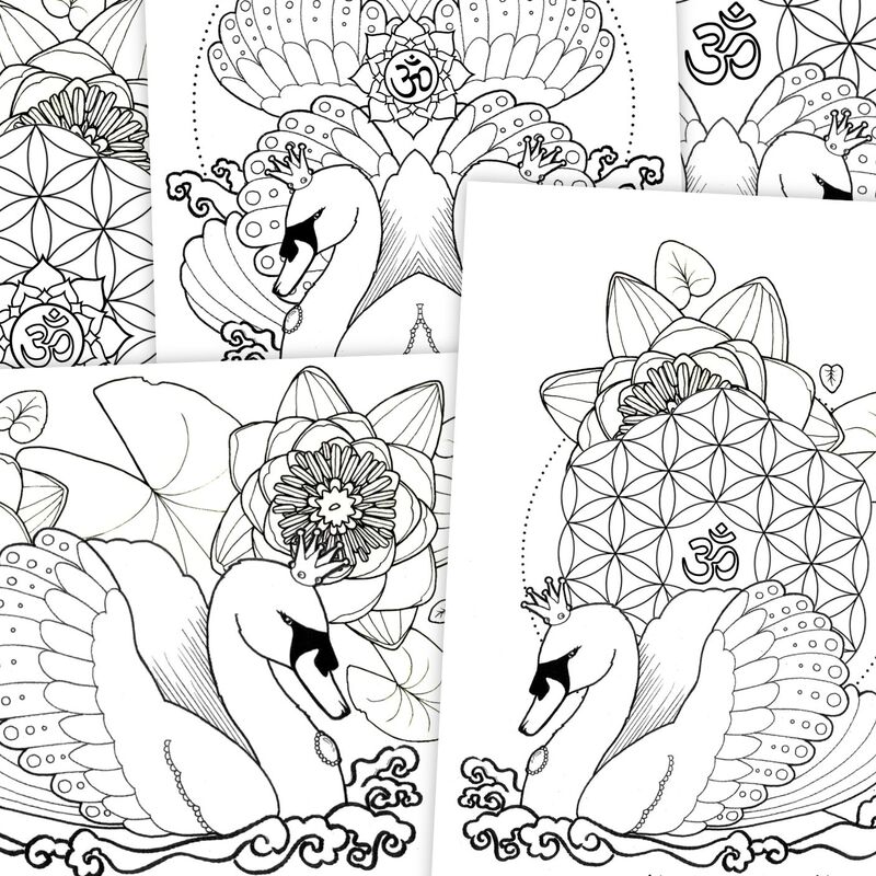 Swan Mandala coloring pages