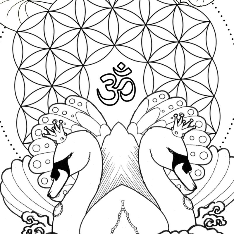 Swan Mandala coloring page