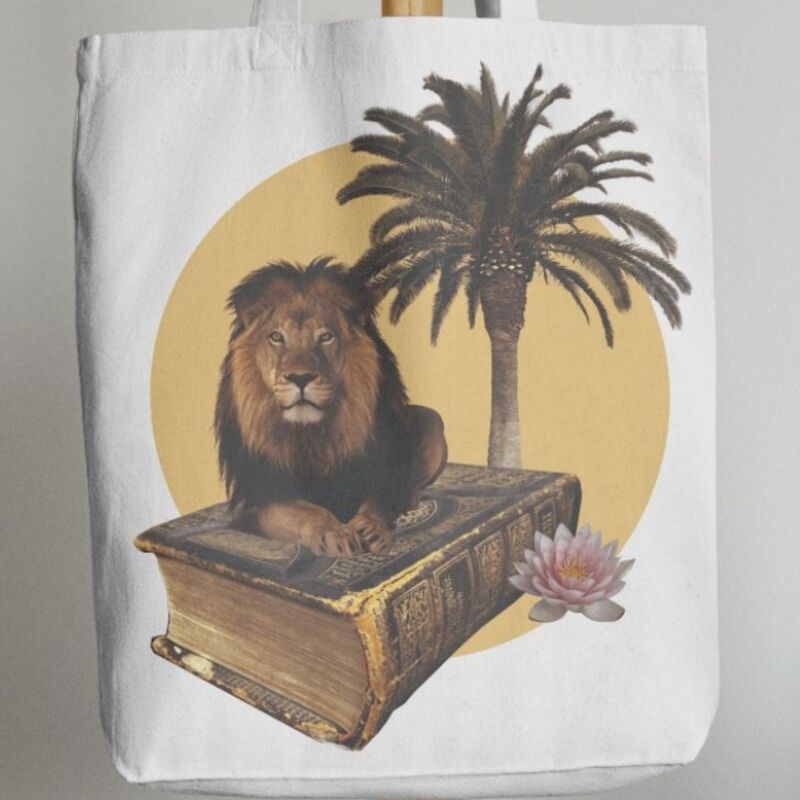 Book Beast tote bag