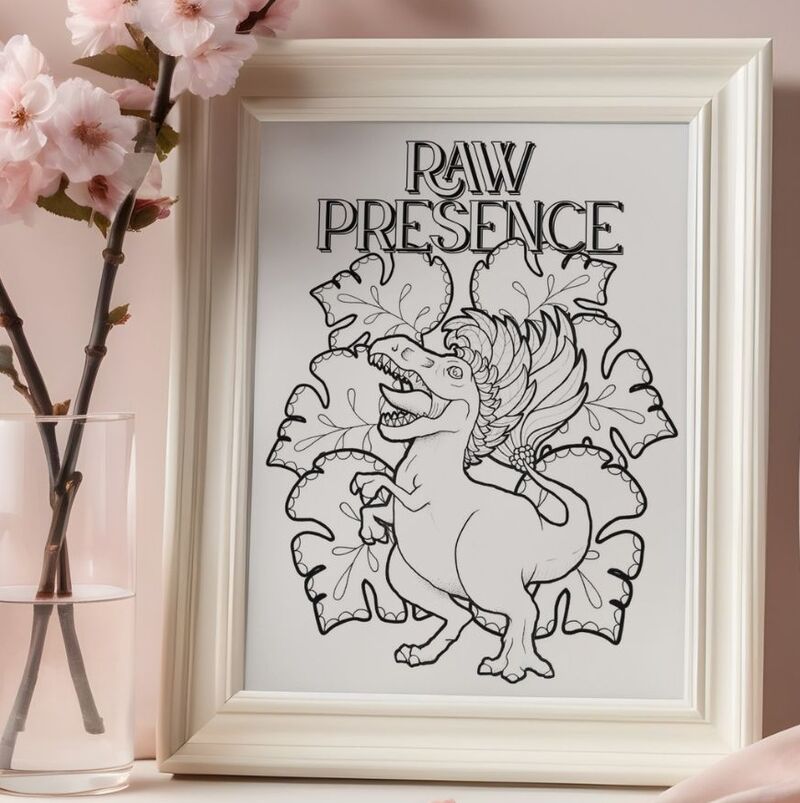 Gift-o-saurus coloring page